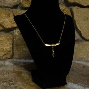 NWT labradorite dagger curved metal Necklace